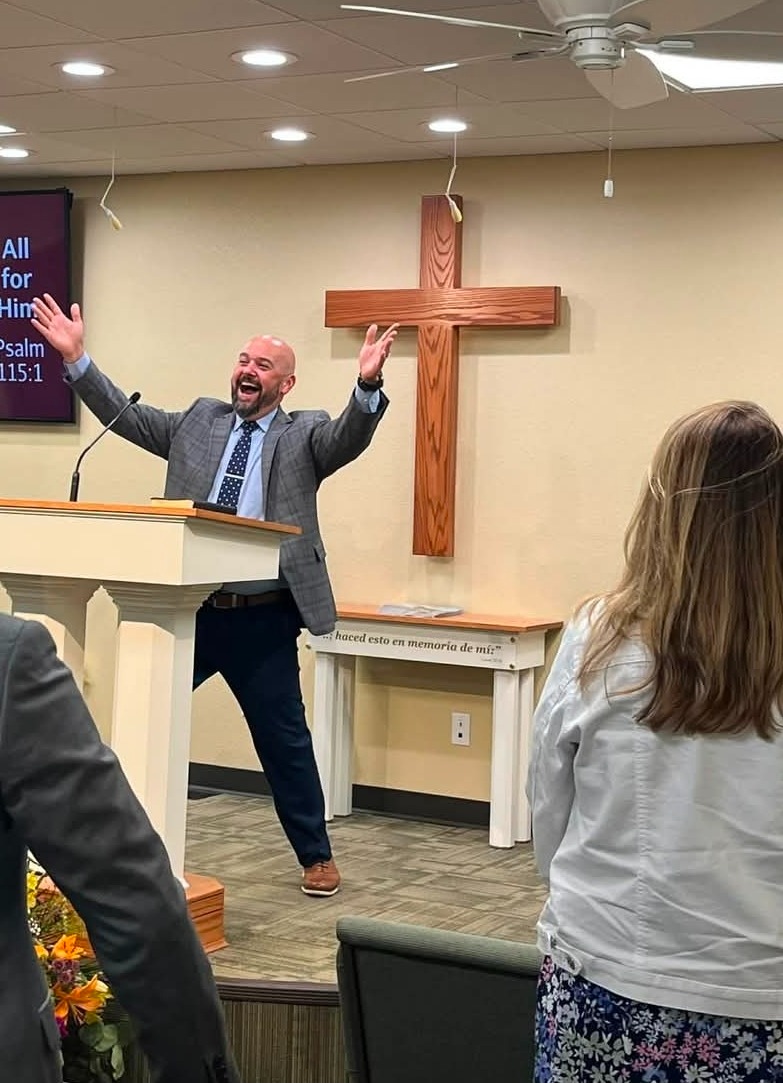 Temporary placeholder for a missions conference or missionary display photograph